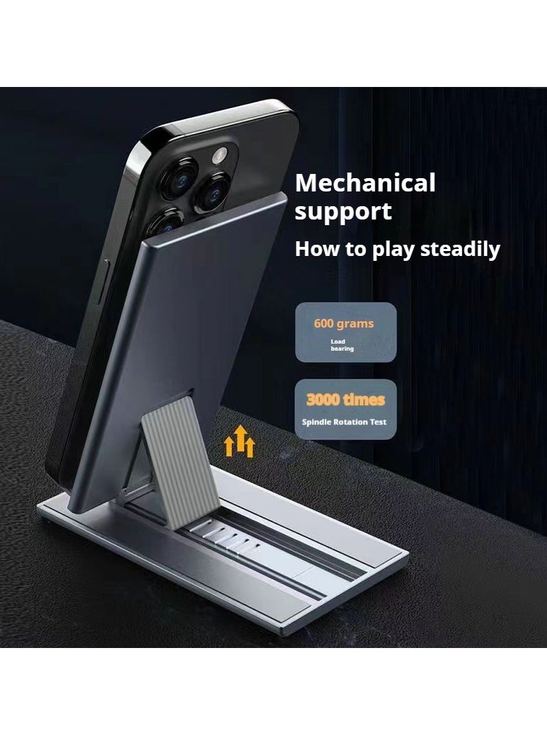 OUYoo OUYoo Cell Phone Stand, Foldable Adjustable Travel Phone Holder/Tablet for Desk, Compatible for iPhone 15 14 13 12 11 Pro Max X Xr Samsung S22 S21 Switch, （silver）  - Image 3