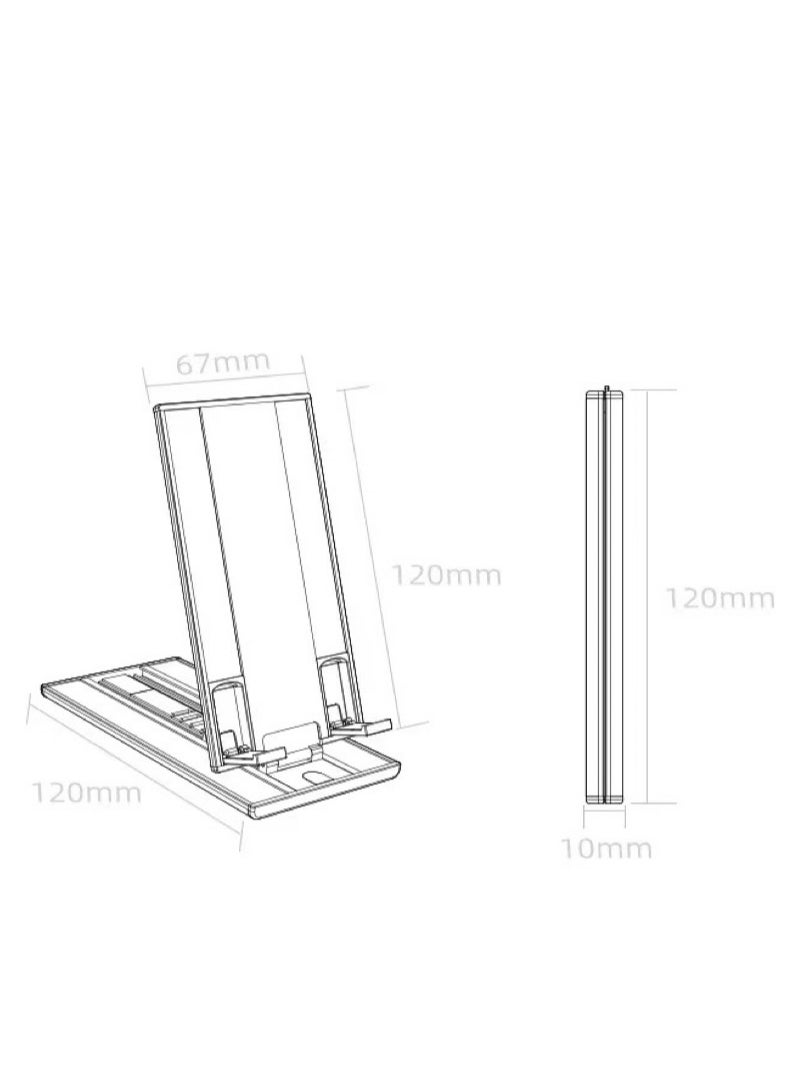 OUYoo - OUYoo Cell Phone Stand, Foldable Adjustable Travel Phone Holder/Tablet for Desk, Compatible for iPhone 15 14 13 12 11 Pro Max X Xr Samsung S22 S21 Switch, （silver） - Image 1