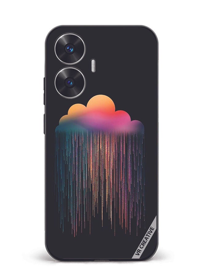 VR CREATIVE Protective Case Cover For Realme C55 Colorful Rain Design Multicolour - Image 1