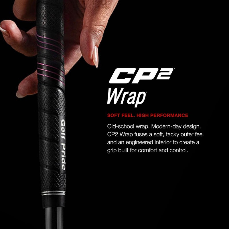 Golf Pride CP2 Wrap Golf Club Grip - Classic Wrap Grip with High-Tack Soft Rubber for Comfort & Control - Less Tension & More Power with Plus4 Technology - Image 1