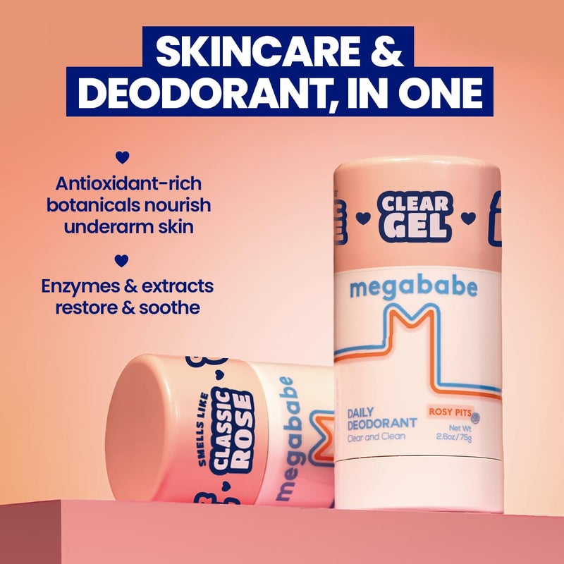 Megababe Daily Deodorant - Rosy Pits with 72 hour Odor Protection | Holiday Gifts for Women | Aluminum-Free, Clear & Clean | Fresh rose scent | 2.6 oz - Image 5