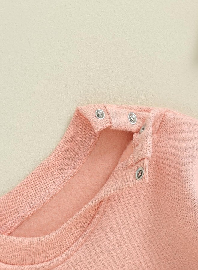 Lukivech Newborn Baby Boy Girl Clothes Fleece Sweatshirt Bubble Romper Solid Oversized Thick Sweater Romper Winter Clothes (Pink, 6-9 Months) - Image 5