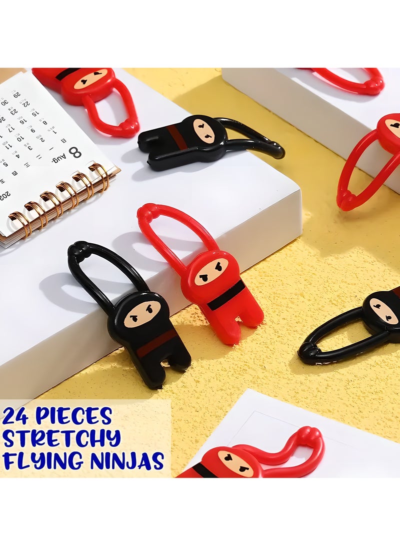 LIXADA 24pcs Elastic Ninja Slingshot Toys - Red & Black Silicone Stretch Finger Ninja Fun for Youngsters Birthday Party Favors, Novelty Gifts, and Creative Play, Birthday Gifts | Fun Accessories | Flexible Toy, Toys And Games, Special Festival Presents for Youngsters Age 36 Months+(Random Color)  - Image 2