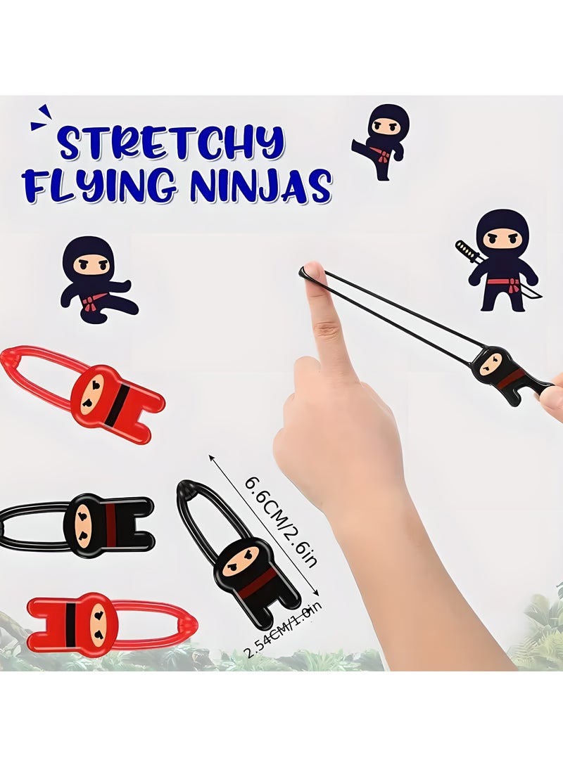 LIXADA 24pcs Elastic Ninja Slingshot Toys - Red & Black Silicone Stretch Finger Ninja Fun for Youngsters Birthday Party Favors, Novelty Gifts, and Creative Play, Birthday Gifts | Fun Accessories | Flexible Toy, Toys And Games, Special Festival Presents for Youngsters Age 36 Months+(Random Color)  - Image 1