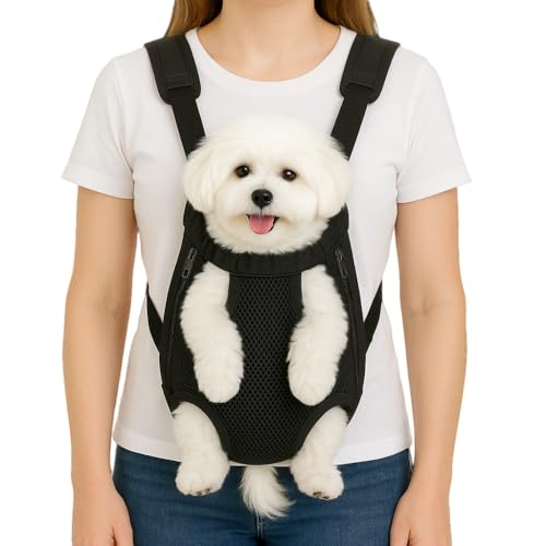 mosago Dog Backpack Carrier, Adjustable Pet Front Carriers, Legs Out Carrying Sling Travel Bag for Small Medium Dogs 10-16 Lbs, Soft Wearable Puppy Chest Carry Backpacks for Walking/Hiking/Camping/Traveling - Image 1