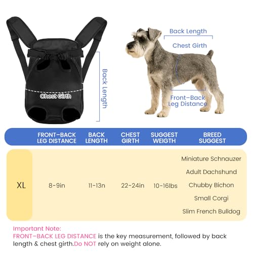 mosago Dog Backpack Carrier, Adjustable Pet Front Carriers, Legs Out Carrying Sling Travel Bag for Small Medium Dogs 10-16 Lbs, Soft Wearable Puppy Chest Carry Backpacks for Walking/Hiking/Camping/Traveling - Image 2