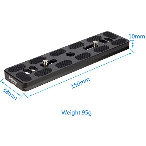 Leftfoto Quick Release Plate,150mm Universal Camera QR Plate,Quick Shoe Plates with Two 1/4" Screw Fits Arca Swiss Standard Clamp for DSLR Camera Tripod Ballhead - Image 4