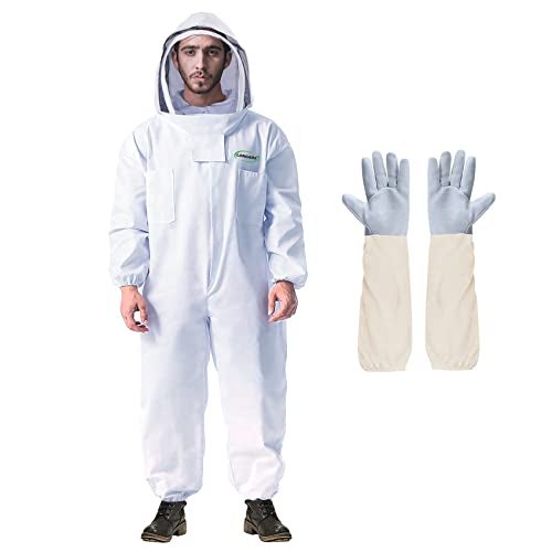 LONGADS Professional Bee Suit for Men and Women, Full Body Beekeeping Suit with Gloves & Protective Round Veil, Size XXL (Fits 69-73 Inches / 5'9"-6'1") for Apiary & Backyard - Image 4