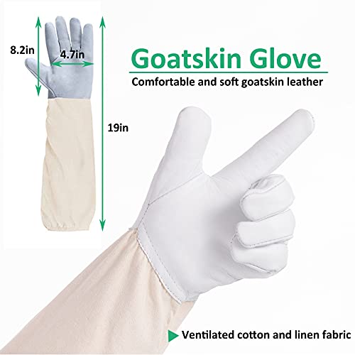 LONGADS Professional Bee Suit for Men and Women, Full Body Beekeeping Suit with Gloves & Protective Round Veil, Size XXL (Fits 69-73 Inches / 5'9"-6'1") for Apiary & Backyard - Image 5