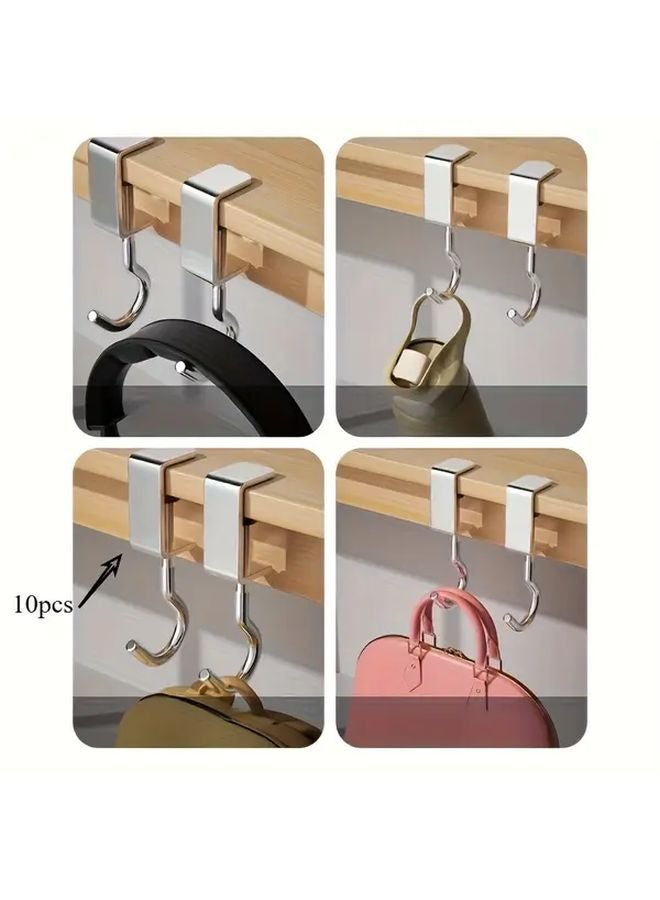 10pcs Heavy Duty Stainless Steel Wall Hooks 360 Rotating Detachable Adjustable Home Organization - Image 2