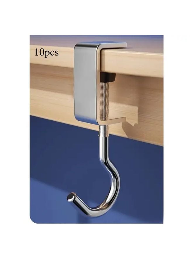 10pcs Heavy Duty Stainless Steel Wall Hooks 360 Rotating Detachable Adjustable Home Organization - Image 1