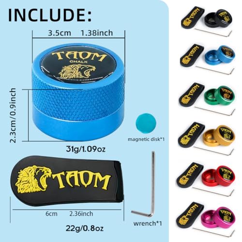 YEUEK TAOM Pool Chalk Holder Round Shaped Practical Tool Billiards Accessories Magnetic Mini Chalk Tip Case Container Round Box Billiards - Image 2
