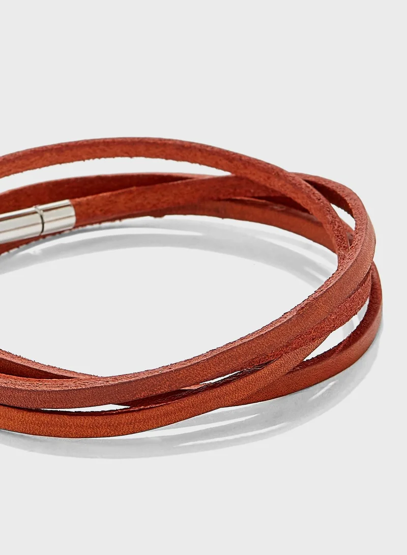 Seventy Five Wrap Around Leather Bracelet