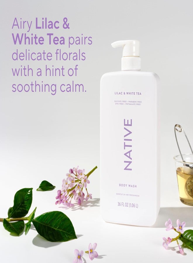 Native Body Wash for Women & Men, Lilac & White Tea, 36 oz Pump Bottle, Sulfate-Free & Gentle - Image 5
