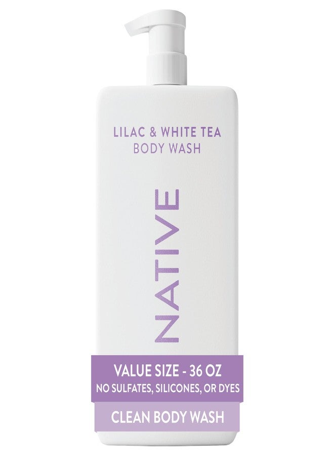 Native Body Wash for Women & Men, Lilac & White Tea, 36 oz Pump Bottle, Sulfate-Free & Gentle - Image 1