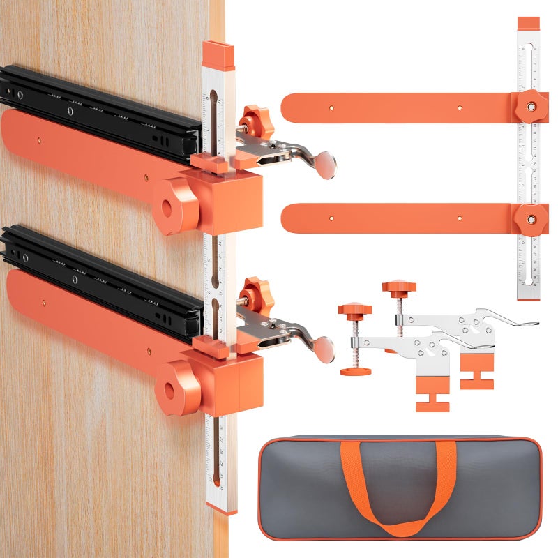 Pesipers 2.0 Adjustable Drawer Slide Jig With Toggle Clamp & Magnetic Arm, Precision Cabinet Drawer Jig Tool With Laser-Engraved Dual-Scale Mark For Mounting Drawer Slide, Providing Easy Installation - Image 1