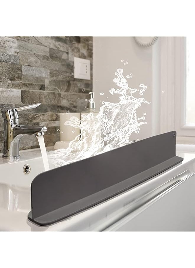 MIXDE Silicone Sink Splash Guard, Sink Splash Guard with Suction Cup, Kitchen Sink Splash Guard that Can Be Placed Behind the Sink, Sink Splash Guard(17.3 x 4.1 Inch Grey)  - Image 1
