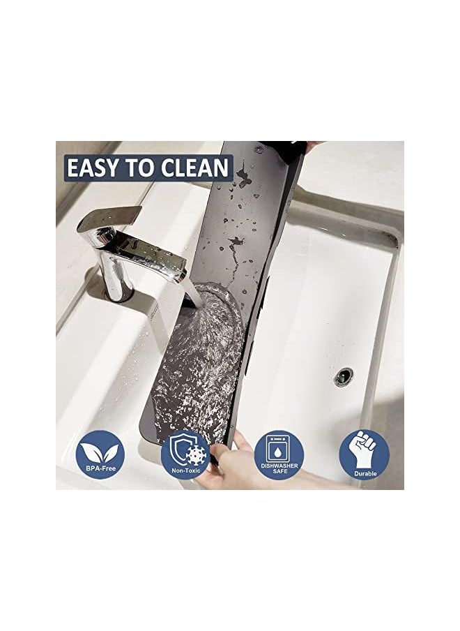 MIXDE Silicone Sink Splash Guard, Sink Splash Guard with Suction Cup, Kitchen Sink Splash Guard that Can Be Placed Behind the Sink, Sink Splash Guard(17.3 x 4.1 Inch Grey)  - Image 2