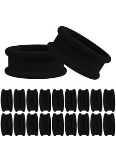 Black Hair Ties for Women Girls Big Hair Scrunchies Elastics Bands Elastic Hair Tie Ropes Ponytail Holders for Thick Heavy Long or Curly Hair 20 PCS