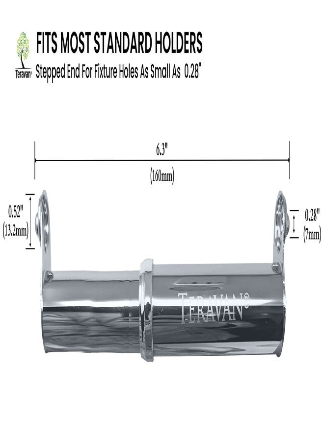 Teravan Stainless Steel Standard Extender - Modern Look Metal Toilet Paper Holder Spring-Loaded Replacement Spindle for Bigger Rolls Fits Standard Fixtures - Image 2