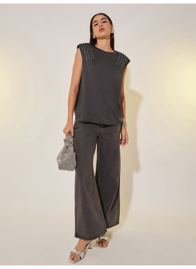 Take Two Take Two Embellished Relaxed Fit Sleeveless T-Shirt  - Image 2