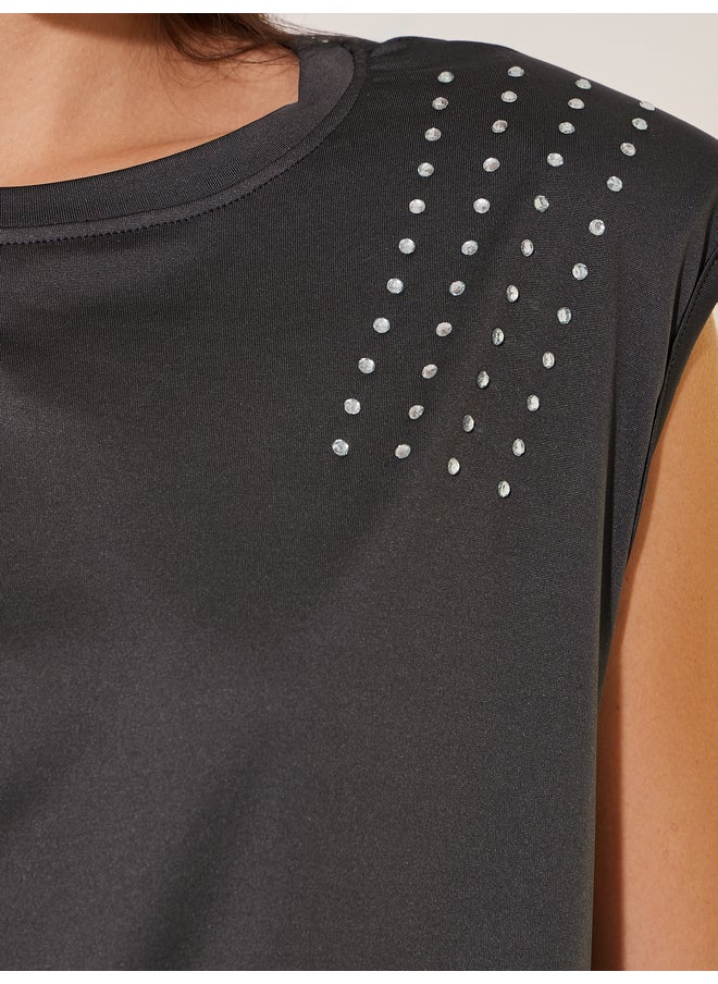 Take Two Take Two Embellished Relaxed Fit Sleeveless T-Shirt  - Image 4