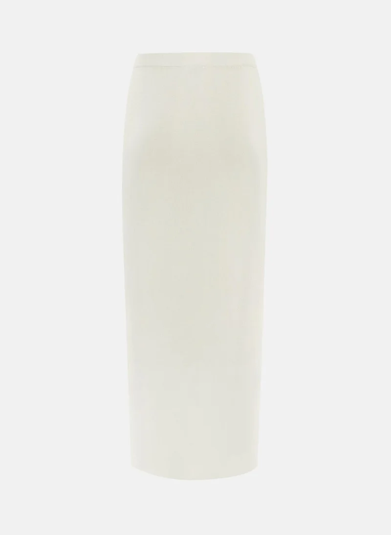 Lichi Monochrome knitted jersey maxi skirt