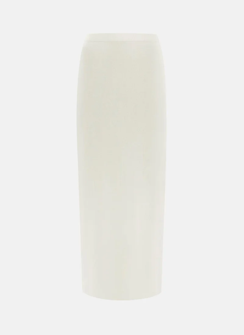Lichi Monochrome knitted jersey maxi skirt