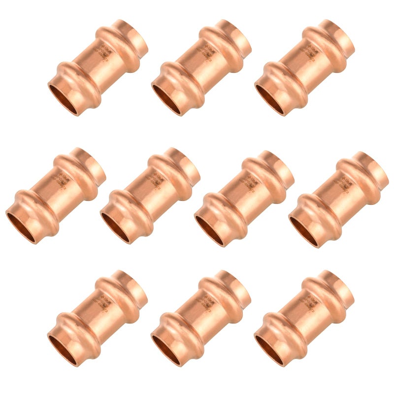 GUOFIS 10Pack GUOFIS Copper Press Coupling12 x 12 Coupler Fittings for Copper Tube Connection with StopPRESS001 - Image 2
