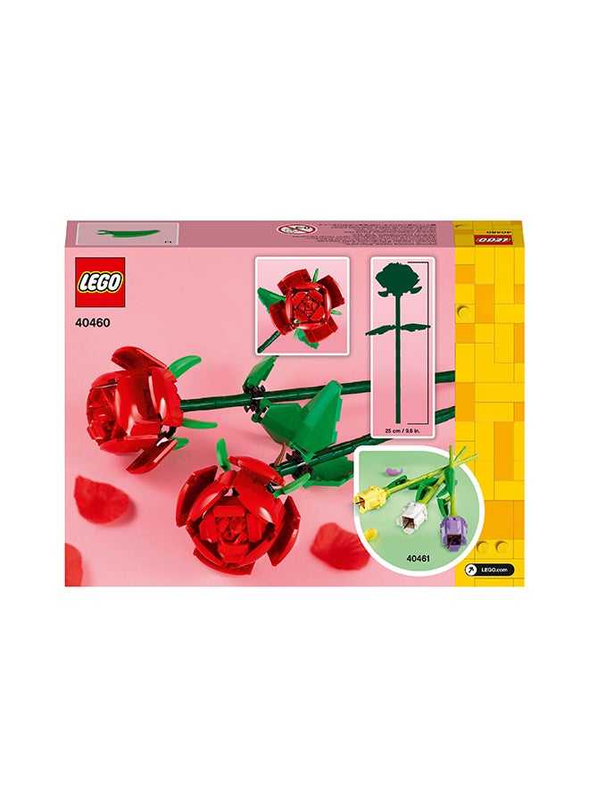 LEGO - مجموعة زهور الورد من مجموعة نباتية، متوافقة مع باقات الأزهار الاصطناعية من المجموعة النباتية، مجموعة ألعاب بناء ليغو لتزيين غرفة الأطفال أو كإكسسوار، هدية للأطفال من 8 سنوات فما فوق (120 قطعة) 40460 - Image 1