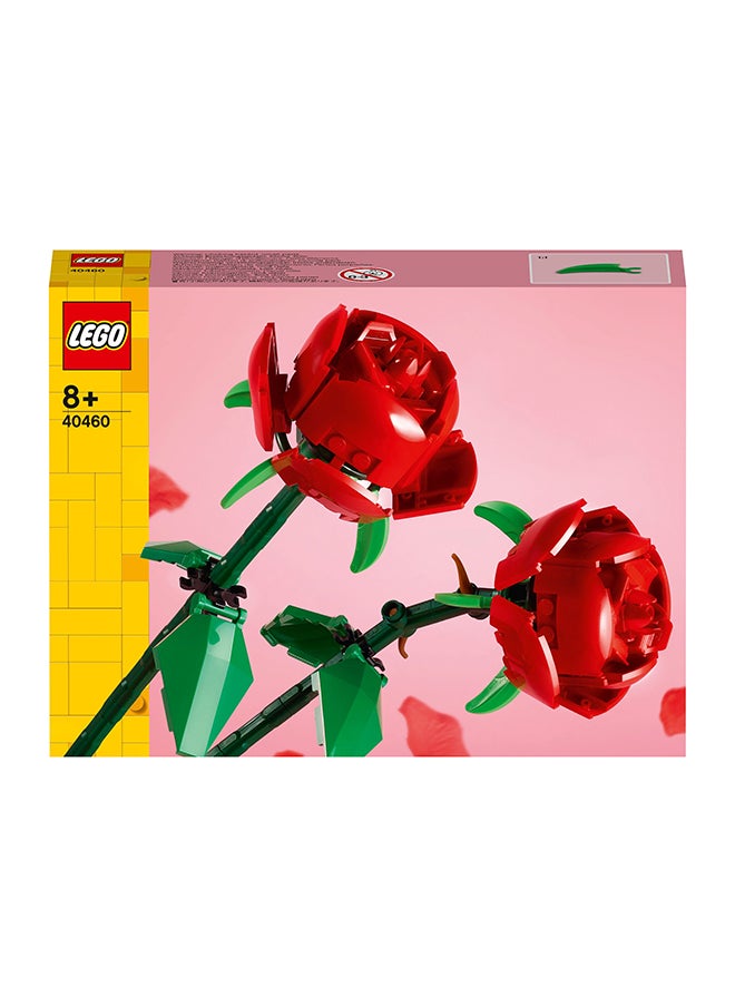 LEGO - مجموعة زهور الورد من مجموعة نباتية، متوافقة مع باقات الأزهار الاصطناعية من المجموعة النباتية، مجموعة ألعاب بناء ليغو لتزيين غرفة الأطفال أو كإكسسوار، هدية للأطفال من 8 سنوات فما فوق (120 قطعة) 40460 - Image 1