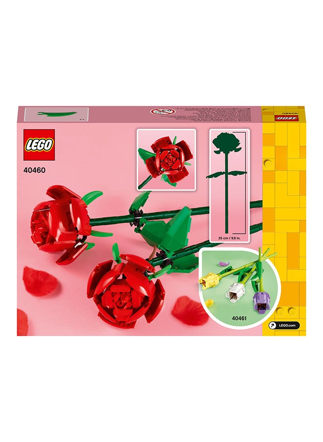 LEGO - مجموعة زهور الورد من مجموعة نباتية، متوافقة مع باقات الأزهار الاصطناعية من المجموعة النباتية، مجموعة ألعاب بناء ليغو لتزيين غرفة الأطفال أو كإكسسوار، هدية للأطفال من 8 سنوات فما فوق (120 قطعة) 40460 - Image 1