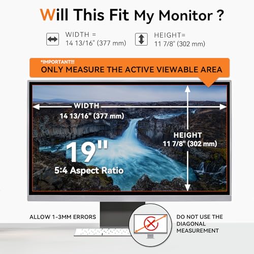 Mamol 19 Inch Computer Privacy Screen Filter for 54 Widescreen Monitor Removable Eye Protection Anti Glare Spy Blue Light Filter Privacy Shield Anti Scratch Screen Protector Film 19 In - Image 3