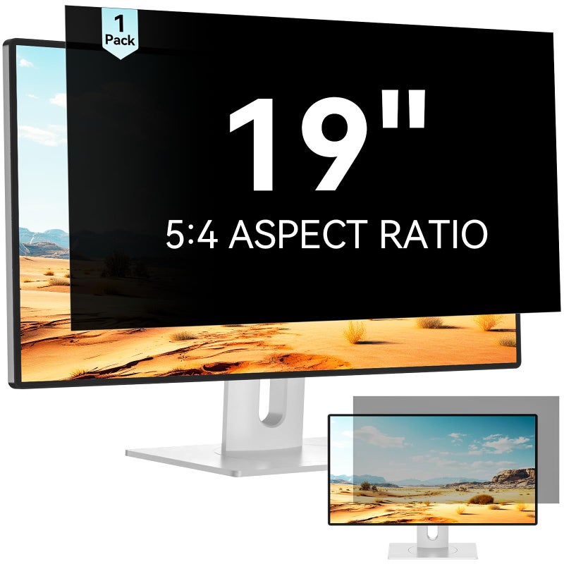 Mamol 19 Inch Computer Privacy Screen Filter for 54 Widescreen Monitor Removable Eye Protection Anti Glare Spy Blue Light Filter Privacy Shield Anti Scratch Screen Protector Film 19 In - Image 2