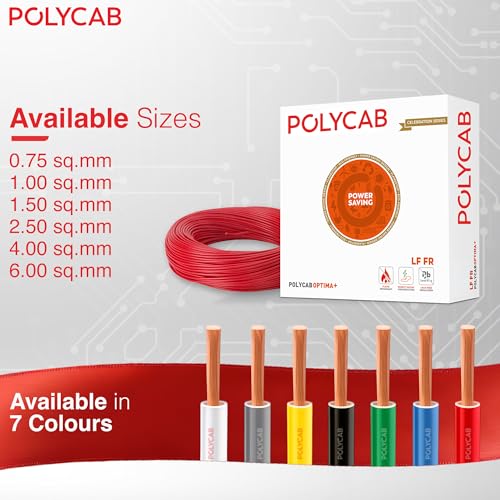 Polycab OPTIMA+ 6sqmm 90M coil | Flame Retardant | Lead free | 99.97% high purity copper | Rodent protection | PVC insulated housewire [Green] - Image 5