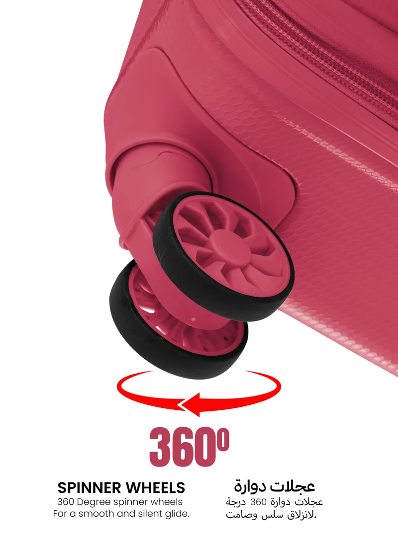 PARAJOHN  SandTrail 3 Pieces ABS Luggage Trolley Set - Pink  | Best Price UAE