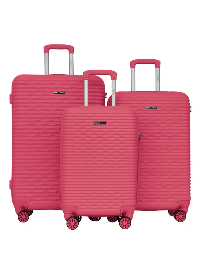 SandTrail 3 Pieces ABS Luggage Trolley Set - Pink