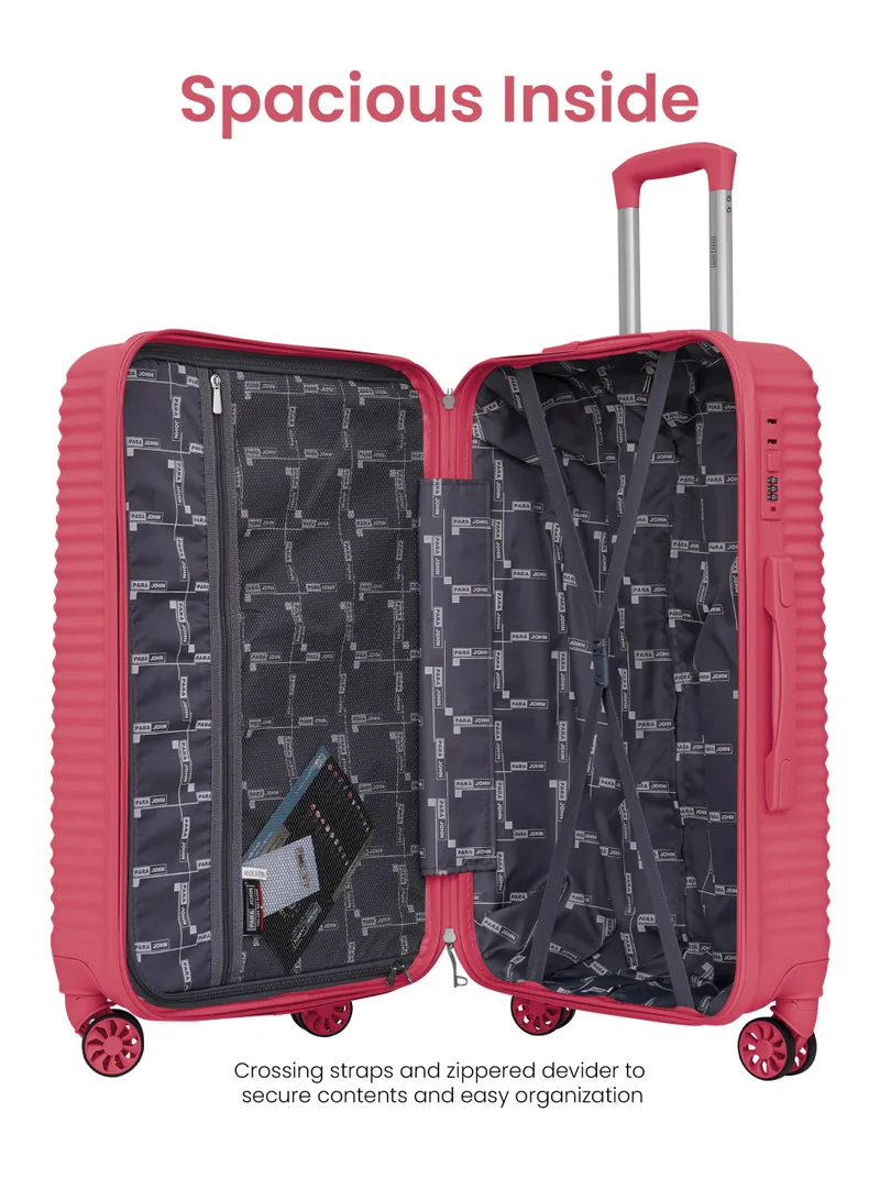 PARAJOHN  SandTrail 3 Pieces ABS Luggage Trolley Set - Pink  | Best Price UAE