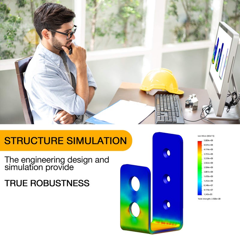 Sihnman 2 × 4 (1.5 × 3.5 بوصة) دعامات حاجز للباب (قطعتان) | قطرة فتح شريط حامل الصلب U قوس ل 2 بواسطة 4 الخشب كما باب الأمن تعزيز الباب جهاز تشويش أداة شماعات للمنزل الحظيرة تسليط بوابة المرآب - Image 4
