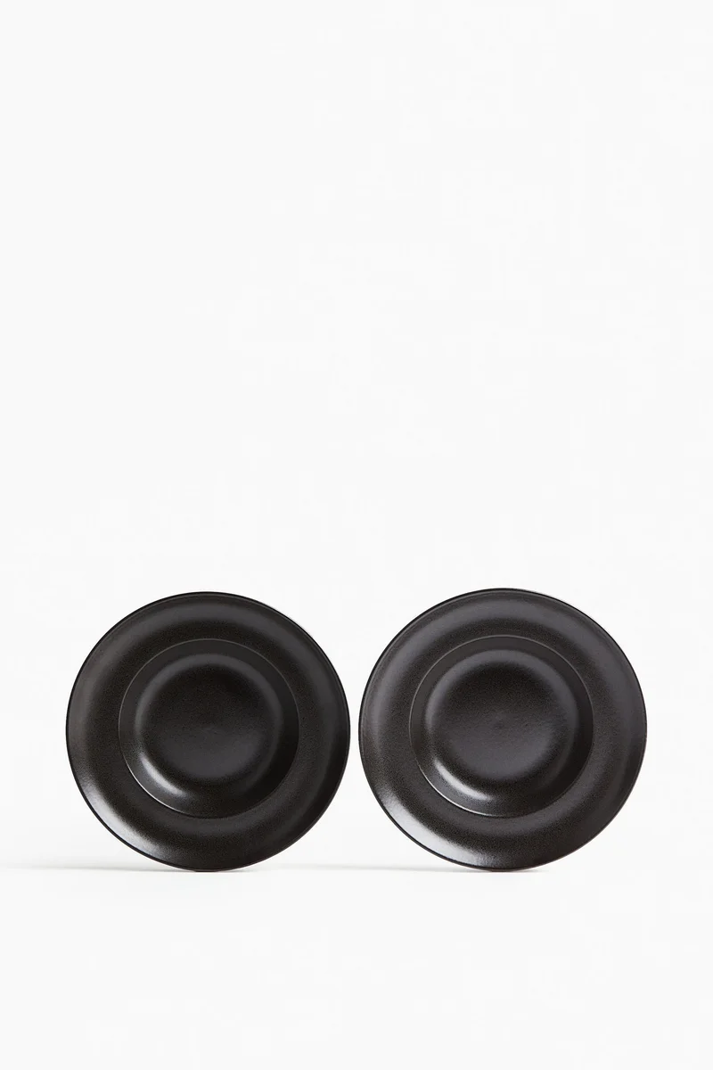 H&M 2-pack reactive-glaze deep plates