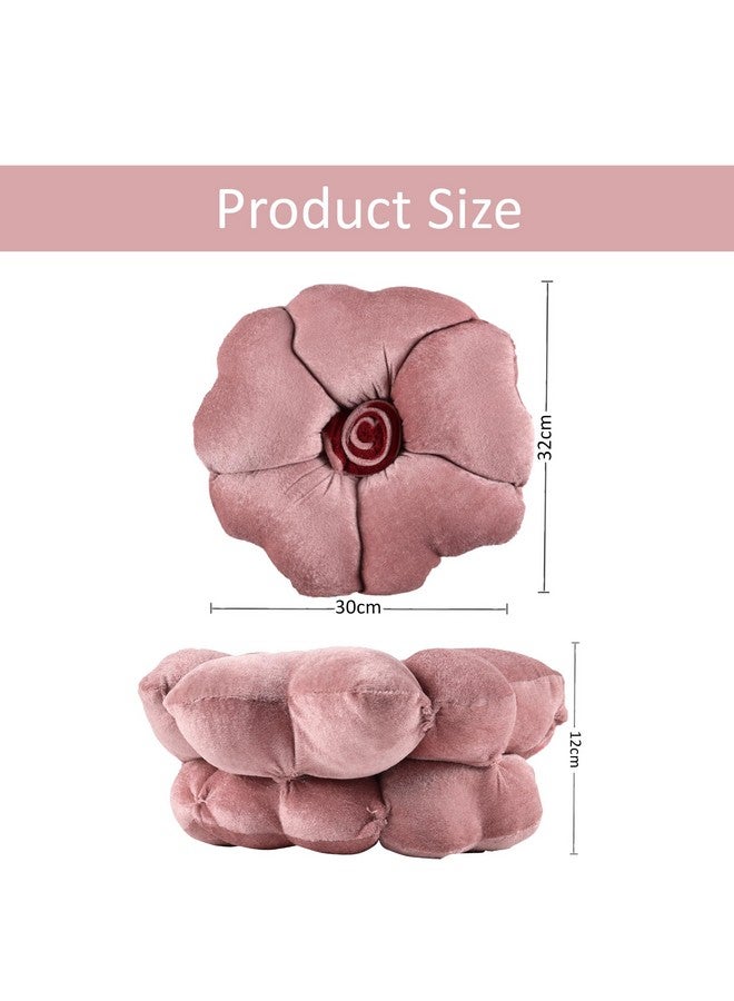 Kuber Industries Kuber Industries Pack of 2 Rose Shape 13 Inches Decorative Plushie Cushions for Sofa & Bed | Head Rest & Soft Cushion Pillow for Car & Room Decoration | Rose Pink  - Image 3