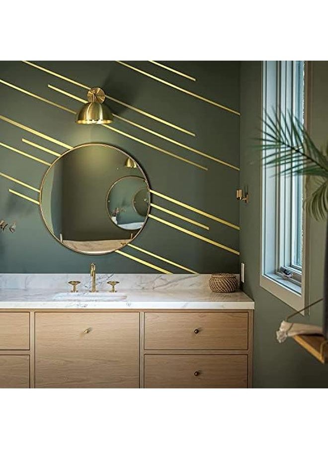 Excefore Graphic Art Tape Gold Tone Metalized Tape 1Cm*50M Diy Graphic Tape For Detailing Accent Wall Graphic Arts Detailing Wall Wardrobe Bathroom Floor Tile Car Stripe Stickers  - Image 4