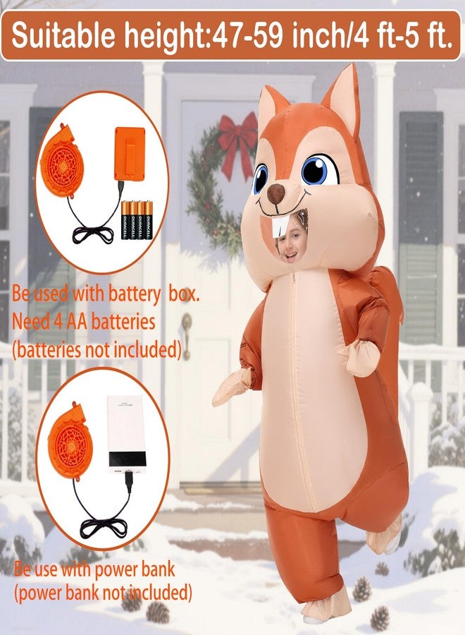 Spinosaurus Inflatable Squirrel Costume Kids Thanksgiving Inflatable Costume Christmas Blow Up Squirrel Costumes Halloween Inflatable Suit for Boys Girls - Image 2