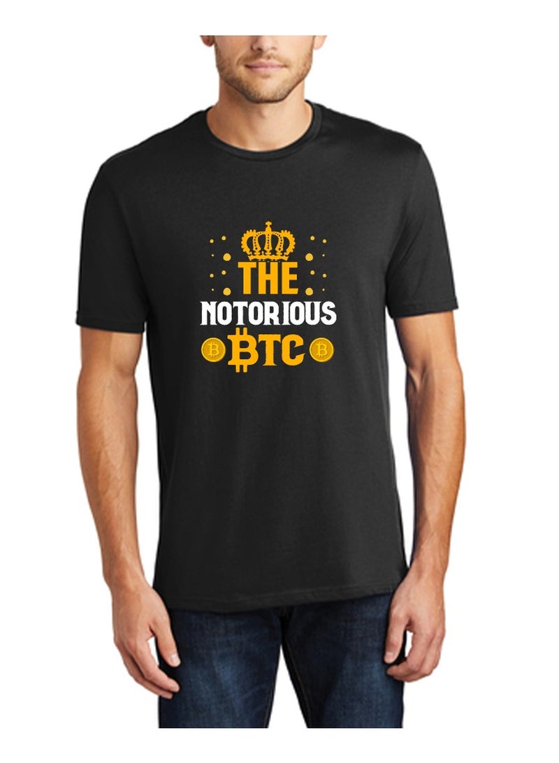 Crypto Trader Black T-Shirt for Mens with Bitcoin and Crypto Design - Gift for Bitcoin Trader - Birthday or Anniversary Gift - Image 1