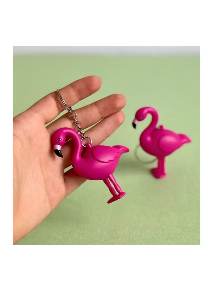 LED FLAMINGO KEYCHAIN w Light and Sound Bird Pink Animal Cute Toy Key Ring Chain - Image 2