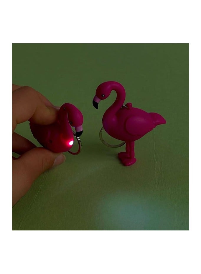 LED FLAMINGO KEYCHAIN w Light and Sound Bird Pink Animal Cute Toy Key Ring Chain - Image 3