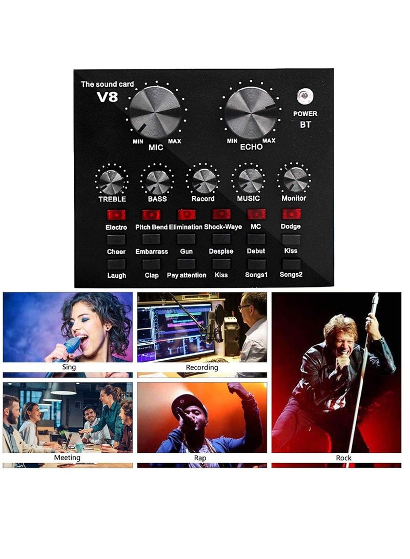 Condenser Microphone BundleMic Kit with Live Sound Card, Adjustable Mic Suspension Scissor Arm - Image 4