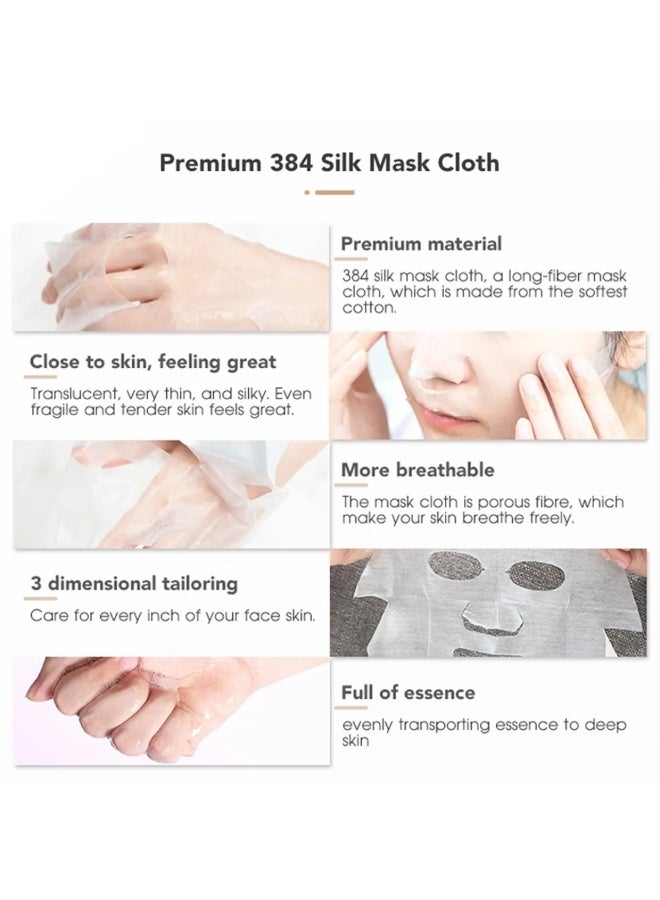 Aichun beauty 10Pcs Rice Facial Mask Moisturizing Anti Acne Purifying Refine Wrinkles Natural Rice Extract Hydrate Facial Mask Nourishing Natural Glow Rice Face Mask Sheet - Image 5