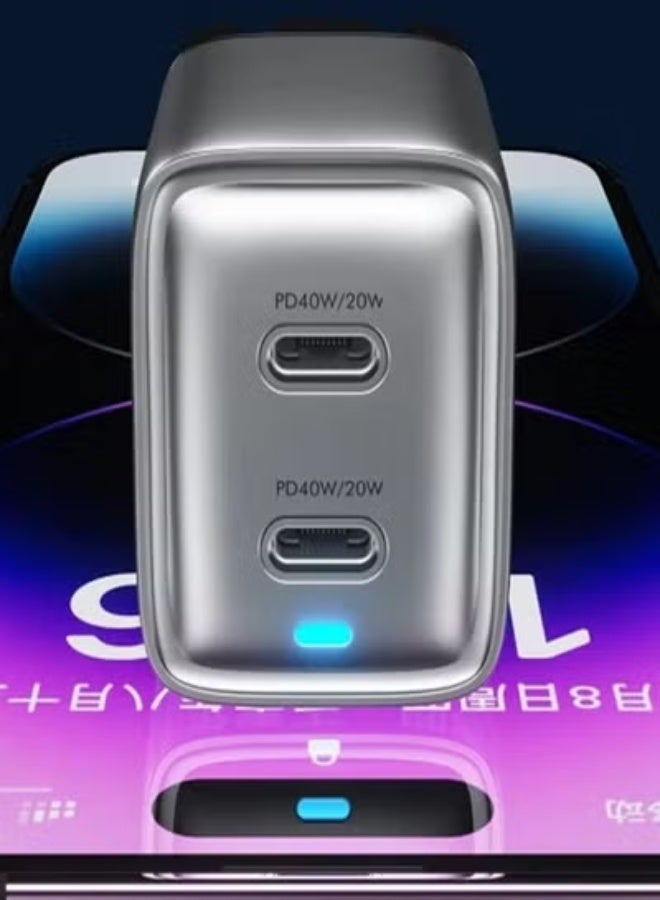 ويكومي Dual Port 40W Fast Charger – USB-C PD + USB-A Wall Adapter with UK 3-Pin Plug, Smart Power Distribution Technology, Compact & Lightweight Travel Charger, Universal Compatibility for Smartphones, Tablets & USB Devices, - Image 4