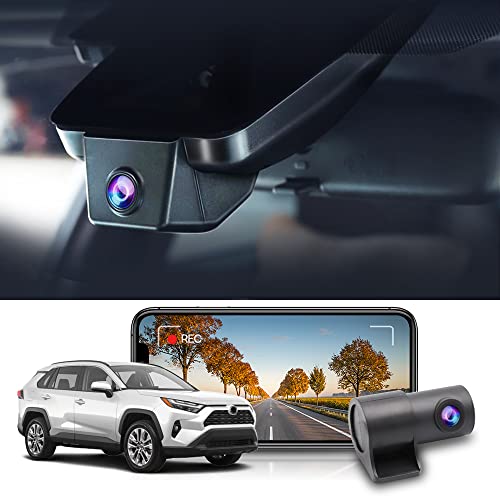 FITCAMX كاميرا داش فيت كام إكس الأمامية 2160P+الخلفية 1080P لسيارة تويوتا RAV4 LE Limited SE Adventure XLE XSE موديل B (تحتوي على فتحة تهوية) ، تصميم OEM ، تسجيل مزدوج متكرر ، واي فاي وتطبيق ، حساس G ، سهل الإعداد ، بطاقة 128GB - Image 1